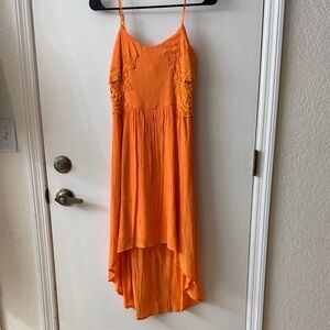 Vibrant Orange High-Low Dress